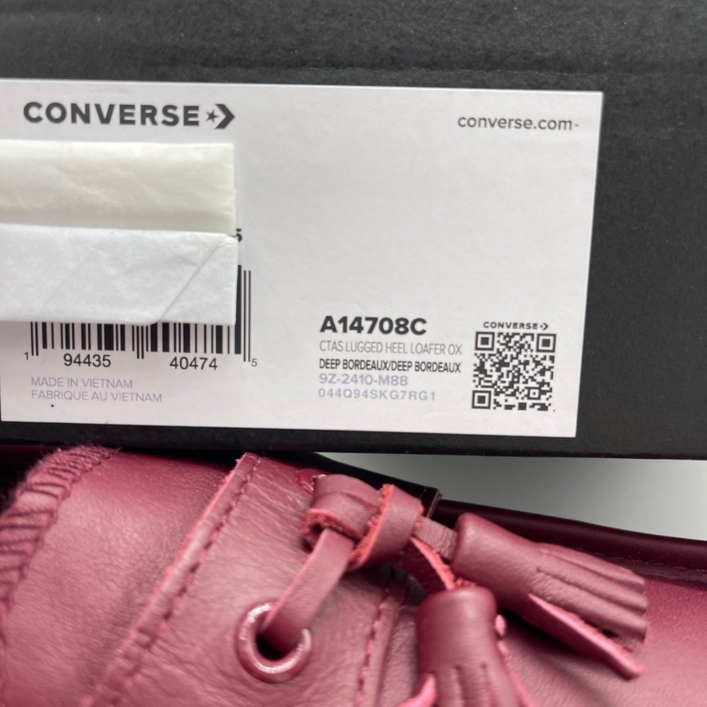 Converse Women's Burgundy Platform Loafers - Picture 14 of 16